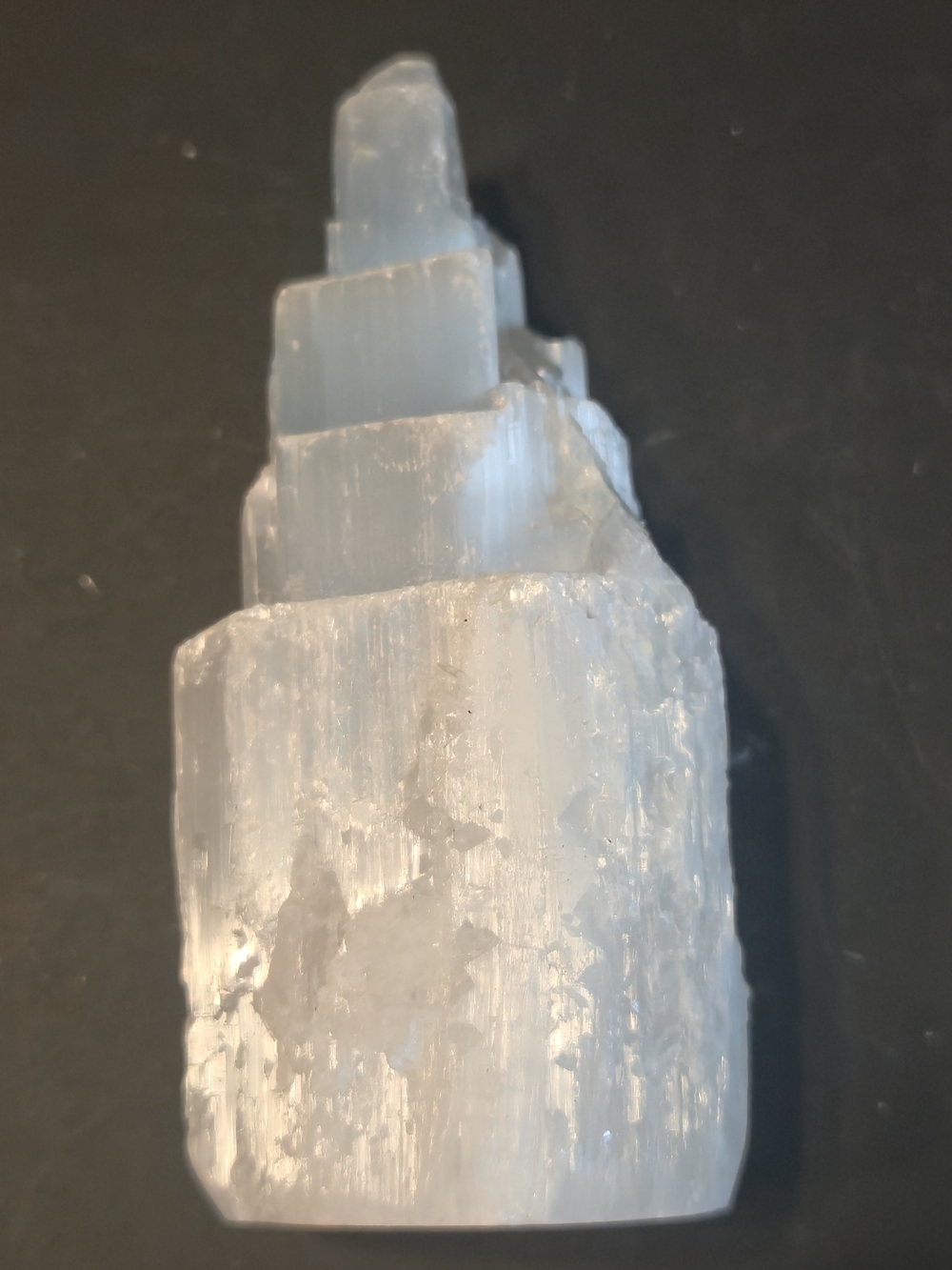 🏰 Satin Spar Selenite Skyscraper Castle Tower • 4.25” • 7.37 oz